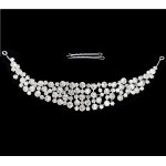 Tiara Ti005AA argintie pentru mirese cu cristale din sticla + 2 agrafe